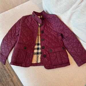 Burberry Kids Maroon Quilted Puffer Jacket